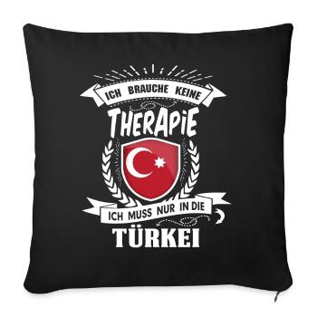 I do not need therapy Turkey - Sofa pillowcase 17,3'' x 17,3'' (45 x 45 cm) - black - Front
