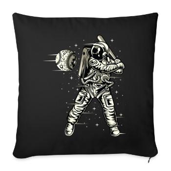 Space Baseball Astronaut Space Ball Bat - Sofa pillowcase 17,3'' x 17,3'' (45 x 45 cm) - black - Front