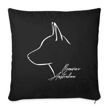 BOUVIER AUSTRALIEN Profile Wilsigns - Sofa pillowcase 17,3'' x 17,3'' (45 x 45 cm) - black - Front