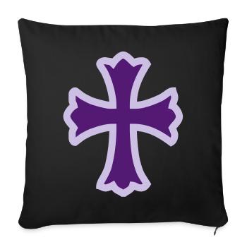 cross - Sofa pillowcase 17,3'' x 17,3'' (45 x 45 cm) - black - Front