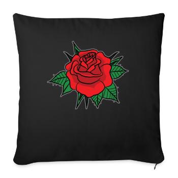 Rose Tee Shirt - Sofa pillowcase 17,3'' x 17,3'' (45 x 45 cm) - black - Front