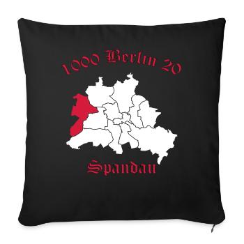 1000 Berlin 20 - Berlin Spandau (vecteur) - Housse de coussin décorative 45 x 45 cm - noir - Devant