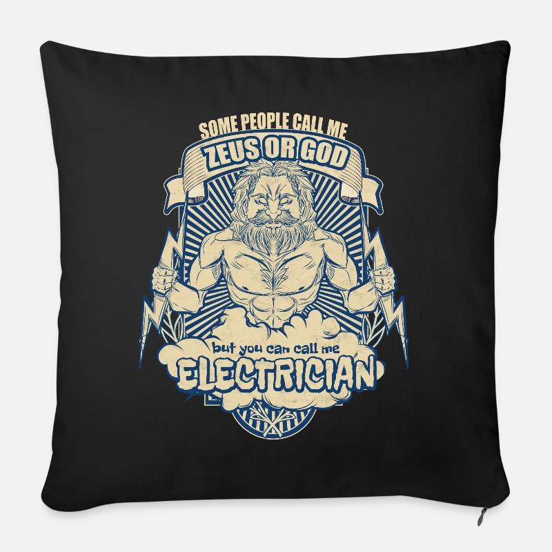 électricien - Housse de coussin décorative 45 x 45 cm - noir