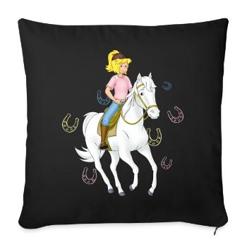 Bibi und Tina Bibi am Springreiten - Sofakissenbezug 45 x 45 cm - Schwarz - Vorne