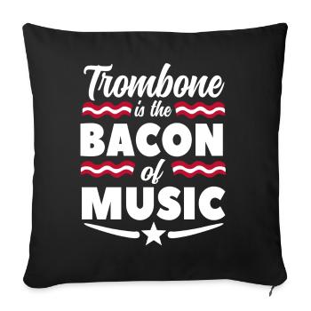 trombone - Housse de coussin décorative 45 x 45 cm - noir - Devant