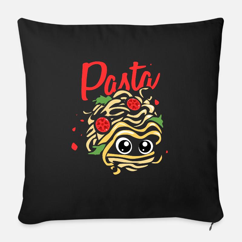 Pâtes Pâtes - Housse de coussin décorative 45 x 45 cm - noir