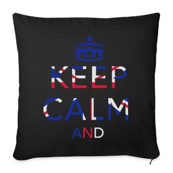 Keep calm... Union Jack - Sofakissenbezug 45 x 45 cm - Schwarz - Vorne