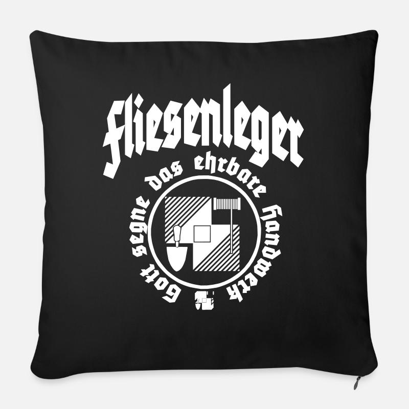 Fliesenleger - Sofakissenbezug 45 x 45 cm - Schwarz
