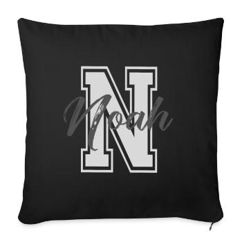 prénom NOAH cadeau personnalisé - Housse de coussin décorative 45 x 45 cm - noir - Devant