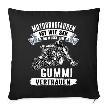 Motorradfahrer Biker Geschenk - Sofakissenbezug 45 x 45 cm - Schwarz - Vorne