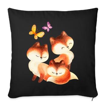 Wasserfuchs Trio - Sofa pillowcase 17,3'' x 17,3'' (45 x 45 cm) - black - Front