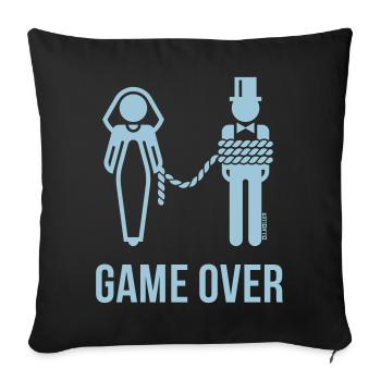 Game Over An Der Leine! (Bräutigam JGA Hochzeit) - Sofakissenbezug 45 x 45 cm - Schwarz - Vorne
