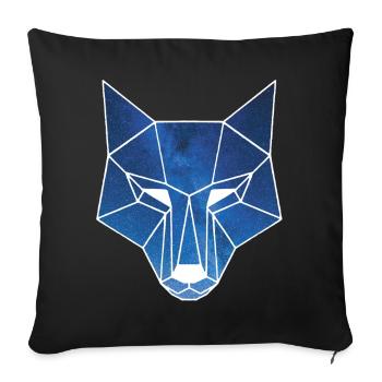 White wolf and starry sky - Sofa pillowcase 17,3'' x 17,3'' (45 x 45 cm) - black - Front