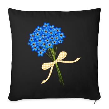 delicate forget-me-not bouquets - Sofa pillowcase 17,3'' x 17,3'' (45 x 45 cm) - black - Front