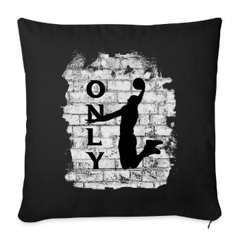 BASKET-BALL - Housse de coussin décorative 45 x 45 cm - noir - Devant