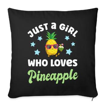 Ananas - Housse de coussin décorative 45 x 45 cm - noir - Devant