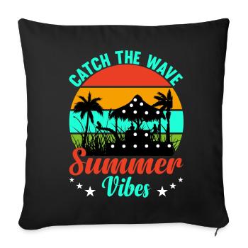Summer Summer Catch the Wave - Sofa pillowcase 17,3'' x 17,3'' (45 x 45 cm) - black - Front