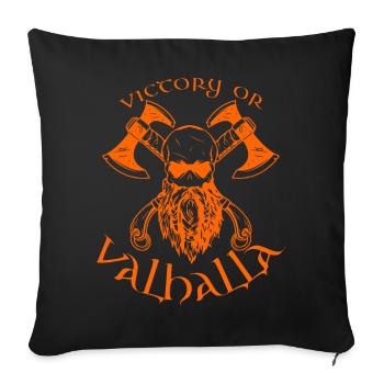 Victory or Valhalla - Sofakissenbezug 45 x 45 cm - Schwarz - Vorne