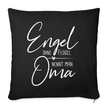 Großmutter Oma Enkel Omi Geschenk Geschenksidee - Sofakissenbezug 45 x 45 cm - Schwarz - Vorne
