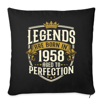 Né en 1958 Legends Cadeau d’anniversaire - Housse de coussin décorative 45 x 45 cm - noir - Devant
