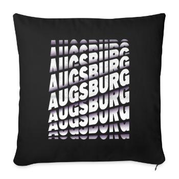 Augsburg Deutschland Stadt Schrift Skyline Heimat - Sofakissenbezug 45 x 45 cm - Schwarz - Vorne