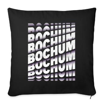 Bochum Allemagne City Font Skyline Accueil - Housse de coussin décorative 45 x 45 cm - noir - Devant