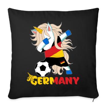 Dabbing Unicorn Supporter Team Germany - Sofa pillowcase 17,3'' x 17,3'' (45 x 45 cm) - black - Front