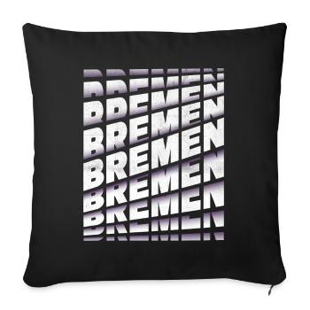 Brême Allemagne City Font Skyline Accueil - Housse de coussin décorative 45 x 45 cm - noir - Devant