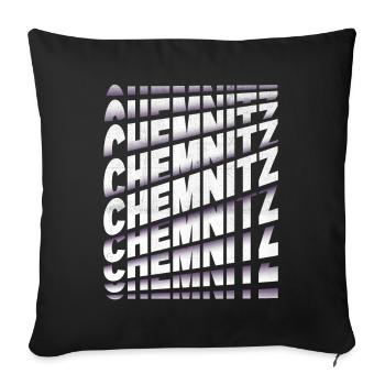 Chemnitz Germany City Font Skyline Home - Sofa pillowcase 17,3'' x 17,3'' (45 x 45 cm) - black - Front
