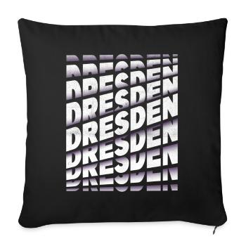 Dresde Allemagne City Font Skyline Accueil - Housse de coussin décorative 45 x 45 cm - noir - Devant