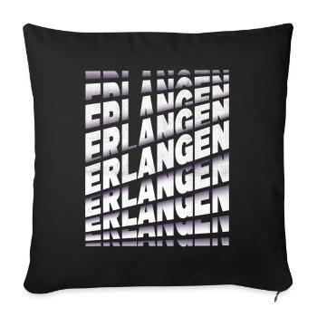 Erlangen Germany City Font Skyline Home - Sofa pillowcase 17,3'' x 17,3'' (45 x 45 cm) - black - Front
