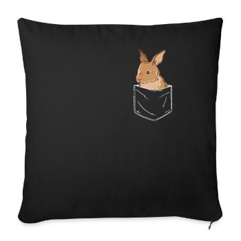 Rabbit Animal Pet Rabbit - Sofa pillowcase 17,3'' x 17,3'' (45 x 45 cm) - black - Front
