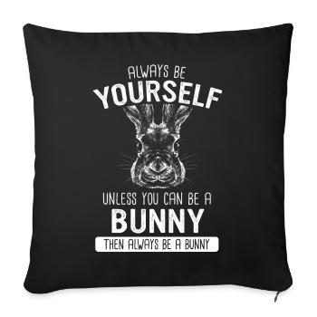 Rabbit Animal Pet Rabbit - Sofa pillowcase 17,3'' x 17,3'' (45 x 45 cm) - black - Front