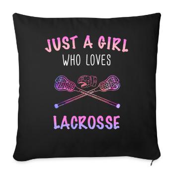 Sports de crosse Joueurs de crosse - Housse de coussin décorative 45 x 45 cm - noir - Devant