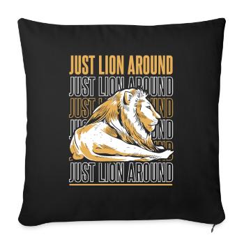 Lion Lion Animal Africa - Sofa pillowcase 17,3'' x 17,3'' (45 x 45 cm) - black - Front