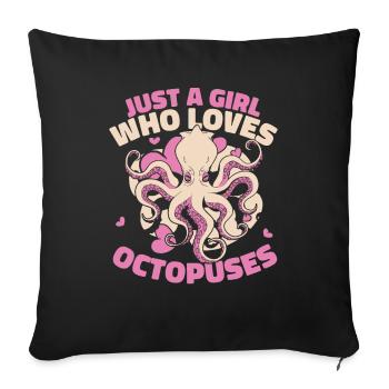 Octopus Octopus Cuttlefish Animal - Sofa pillowcase 17,3'' x 17,3'' (45 x 45 cm) - black - Front