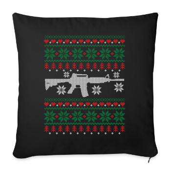 Waffen Hässliche Weihnachten - Sofakissenbezug 45 x 45 cm - Schwarz - Vorne