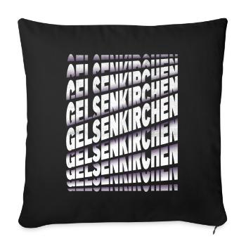 Gelsenkirchen Germany City Font Skyline - Sofa pillowcase 17,3'' x 17,3'' (45 x 45 cm) - black - Front