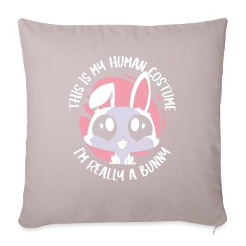 Lapin lapin animal de compagnie lapin - Housse de coussin décorative 45 x 45 cm - taupe clair - Devant