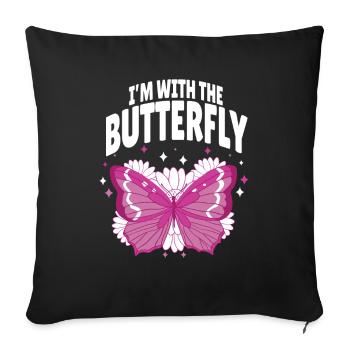 Butterfly Monarch Butterfly Colorful Butterflies - Sofa pillowcase 17,3'' x 17,3'' (45 x 45 cm) - black - Front