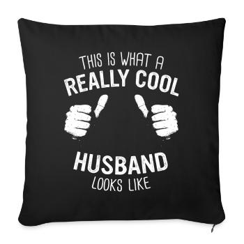 Ehemann Ehegatte Familie Hochzeit - Sofakissenbezug 45 x 45 cm - Schwarz - Vorne