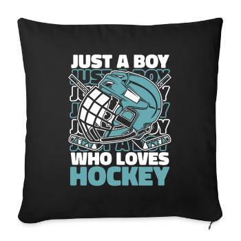 Sports de hockey sur glace - Housse de coussin décorative 45 x 45 cm - noir - Devant