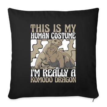 Komodo dragon animal Komodo dragon Komodo dragon - Sofa pillowcase 17,3'' x 17,3'' (45 x 45 cm) - black - Front