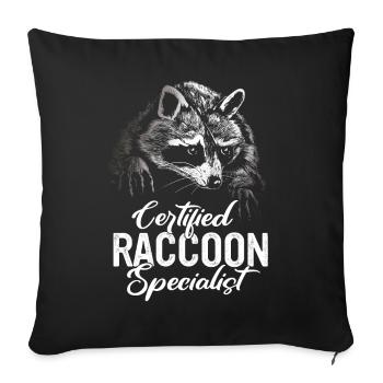 Raccoon - Sofa pillowcase 17,3'' x 17,3'' (45 x 45 cm) - black - Front