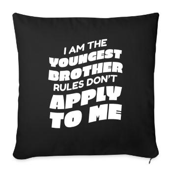 Frère Grand frère Famille - Housse de coussin décorative 45 x 45 cm - noir - Devant
