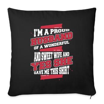 Husband Spouse Family Wedding - Sofa pillowcase 17,3'' x 17,3'' (45 x 45 cm) - black - Front