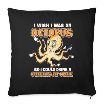 Octopus Octopus Cuttlefish Animal - Sofa pillowcase 17,3'' x 17,3'' (45 x 45 cm) - black - Front