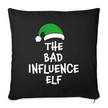 The Bad Influence Elf - Sofa pillowcase 17,3'' x 17,3'' (45 x 45 cm) - black - Front