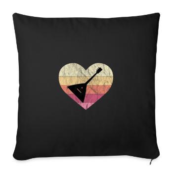 Balalaika - Russian musical instrument - Sofa pillowcase 17,3'' x 17,3'' (45 x 45 cm) - black - Front
