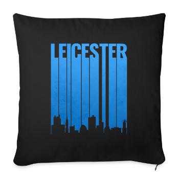 Leicester Skyline Blue Gradient - Sofa pillowcase 17,3'' x 17,3'' (45 x 45 cm) - black - Front